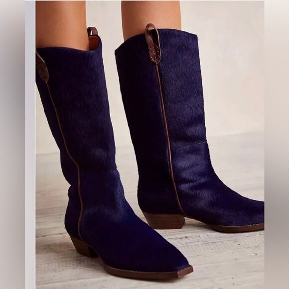 New Free People We the Free
Montage Hair Tall Boot Azul Marino size 38 US 8 - Picture 1 of 11